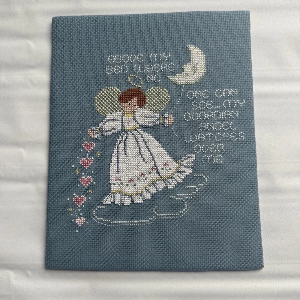 Astor‎ Place GUARDIAN ANGEL Cross Stitch Finished Wall Art Decor